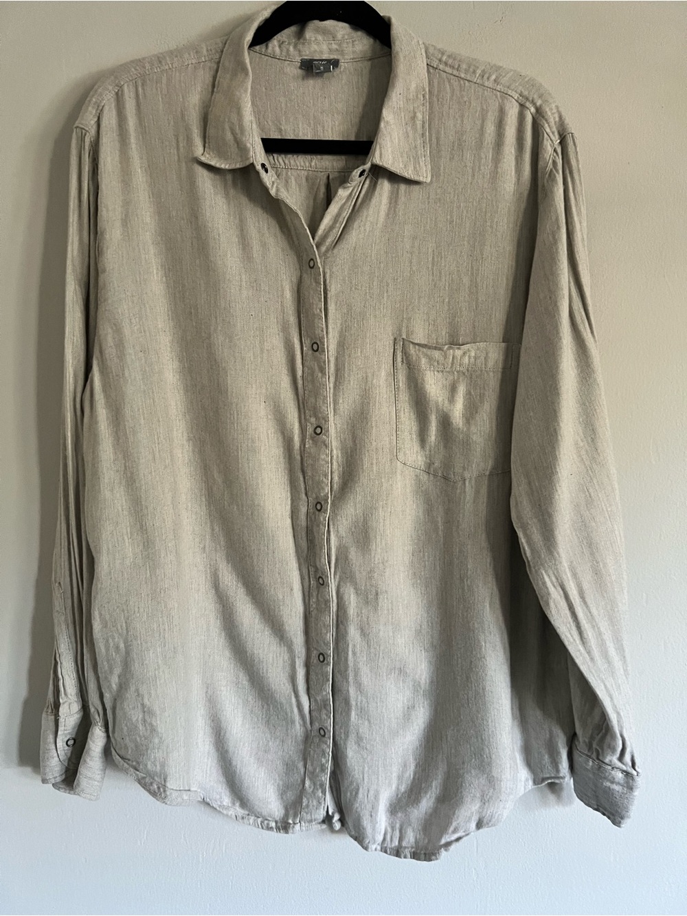 Aerie Cotton Blend Button Up Shirt Sz X-Large - Picture 2 of 9